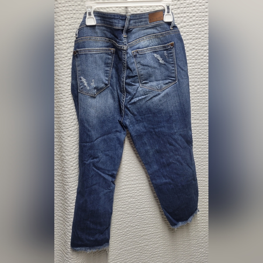 Judy Blue Distressed Skinny Jean Capris - Picture 6 of 6